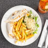 Chicken Shawarma · Sliced chicken breast marinated and grilled, wrapped in lavash with creamy garlic and pickle...