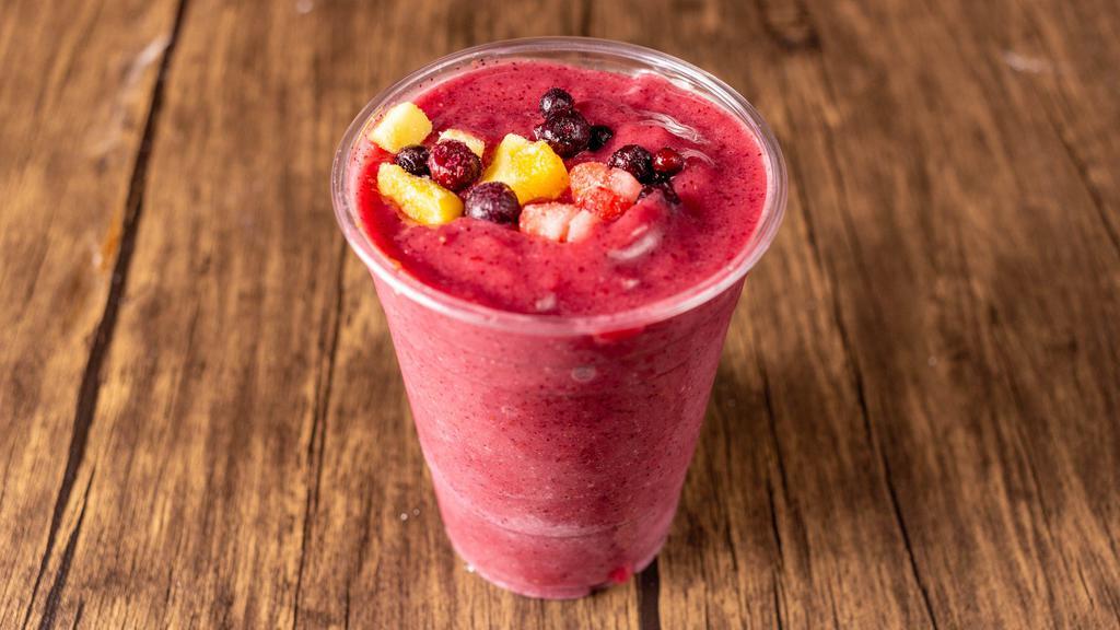 Tutti-Frutti Smoothie (24 Oz) · Banana, blueberries, strawberries, and mango.