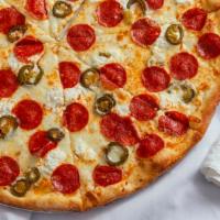 White Jalapeno Pepperoni Pizza · 