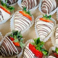 Chocolate Covered Strawberry · $35 for a dozen of chocolate and white covered strawberries