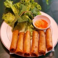 Chả Giò - Egg Rolls · Minced pork, carrot, taro root, glass noodle, black fungus, onion, wrapped in flour paper an...