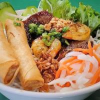 Bún Đặc Biệt · Special combination vermicelli noodle, assort meat, and salad. Vermicelli noodle with egg ro...