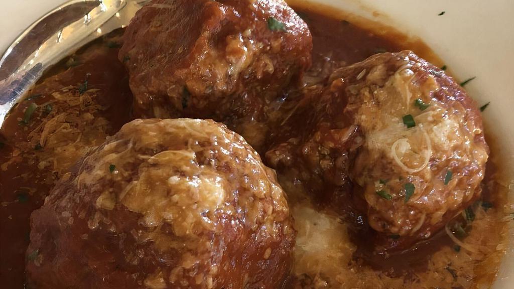 Meatballs · Our Homemade Meatballs, served in a tomato sauce.
