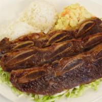 Hawaiian Bbq Short Rib Plate · Juicy bbq beef short ribs marinated then grilled to perfection.
Mini plate served with 1 sco...