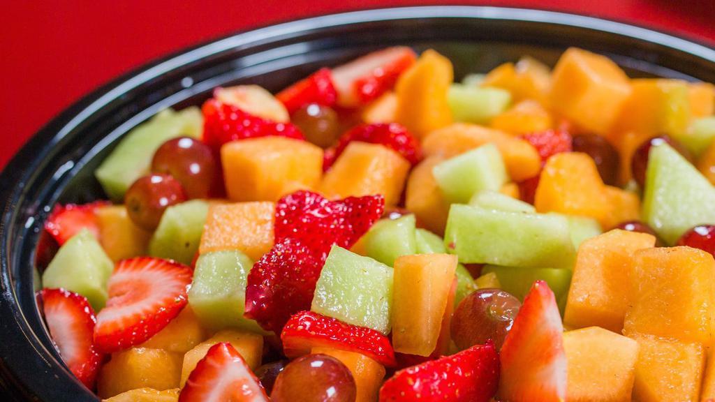 Fresh Fruit Salad · A fresh blend of strawberries, grapes, honeydew melon, and cantaloupe.