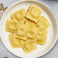 The Ravioli Build Up · Fresh ravioli cooked with your choice of sauce, veggies, and meats.