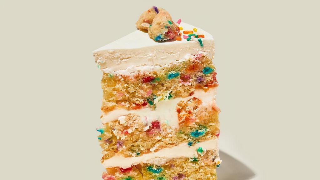 Birthday Cake Slice · Our bestselling Birthday Cake is inspired by the supermarket stuff we grew up with, and it took us over two years to get it just right: three tiers of rainbow-flecked vanilla Birthday cake layered with creamy Birthday frosting, crunchy Birthday crumbs, and rainbow sprinkles. Tastes like childhood.