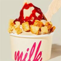 Pb&J Sundae · Sweet, salty, and peanut buttery with a light and smooth texture. Topped with a bright and s...