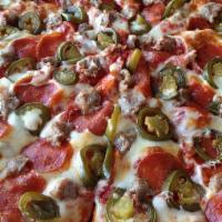 Grande Special Sausage Pizza · Pizza comes with our house marinara sauce and regular crust. Pepperoni, mushroom, onion, bel...
