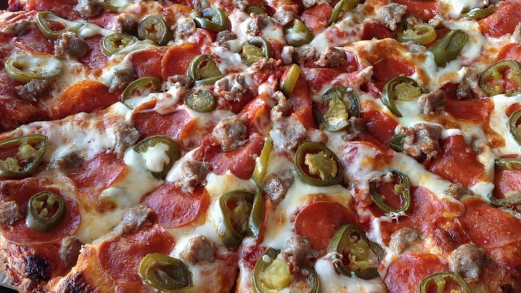 Grande Special Sausage Pizza · Pizza comes with our house marinara sauce and regular crust. Pepperoni, mushroom, onion, bell peppers, and Italian Sausage