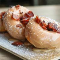Maple Bacon Donuts · Made to order with maple bacon glaze.