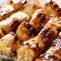 Chicken Koobideh · A juicy strip of ground chicken seasoned with our special seasonings and charbroiled.