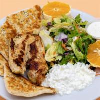 Low-Calorie Chicken Plate · Grilled chicken breast, cottage cheese, fresh oranges, a small green salad, and our very own...