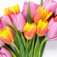Tulip Bouquet · An assortment of beautiful color tulips wrapped as a bouquet with fillers and greens.
Is it ...