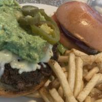 Border Burger · With jalapenos, pepper jack cheese & guacamole.