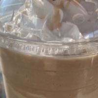 Butterfinger Frappe · Blended White Mocha with Hazelnut and Peanut Butter and Chocolate drizzle