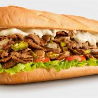Jalapeno Cheesesteak · USDA Choice Steak, Grilled Onions, All-Natural Provolone, Jalapenos