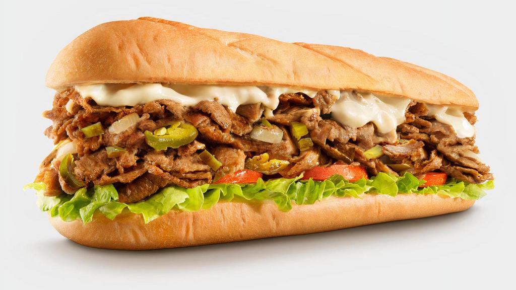 Jalapeno Cheesesteak · USDA Choice Steak, Grilled Onions, All-Natural Provolone, Jalapenos