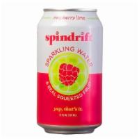 Spindrift Sparkling Water - Raspberry Lime · The secret recipe in each can? Five whole raspberries and a squeeze of deliciously tart lime...