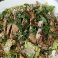 Charbroiled Chicken Salad · Chicken, walnuts, gorgonzola mixed with balsamic dressing.
