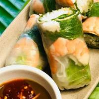 Spring Rolls (2 Rolls) · Poached pork and shrimp spring rolls. Served with house special sweet peanut sauce.