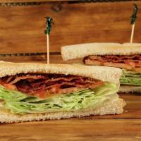 Blt · 4 ounces of hickory smoked bacon topped with crisp lettuce, sliced ripe tomato, and mayo.