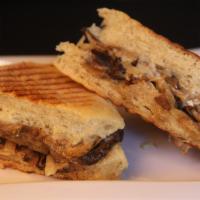 Vegetarian · Grilled eggplant, red onion, and mushrooms, Asiago cheese.