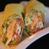 Chicken Chipotle Ranch Wrap · Grilled chicken with cheddar cheese, lettuce, tomato, grilled onion, drizzled with our chipo...