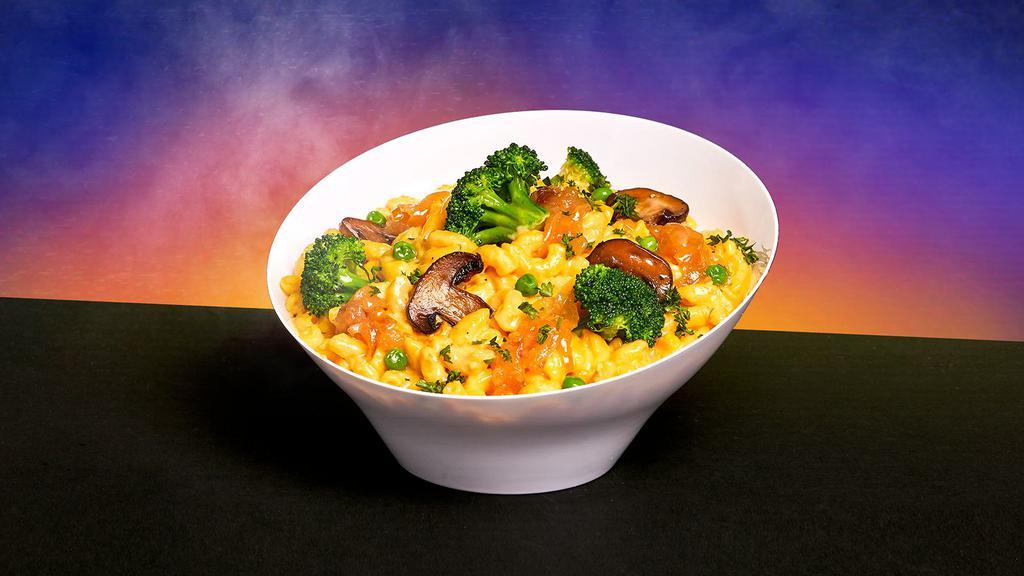Veggie Lovers Mac And Cheese · Elbow noodles in a creamy cheese sauce with broccoli and mushrooms.