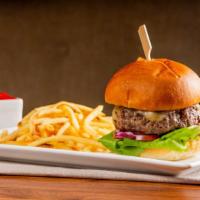 Knotty Burger · Knotty favorites. Lettuce, tomato, red onions, cheese, toasted brioche bun, and fries.

Cons...