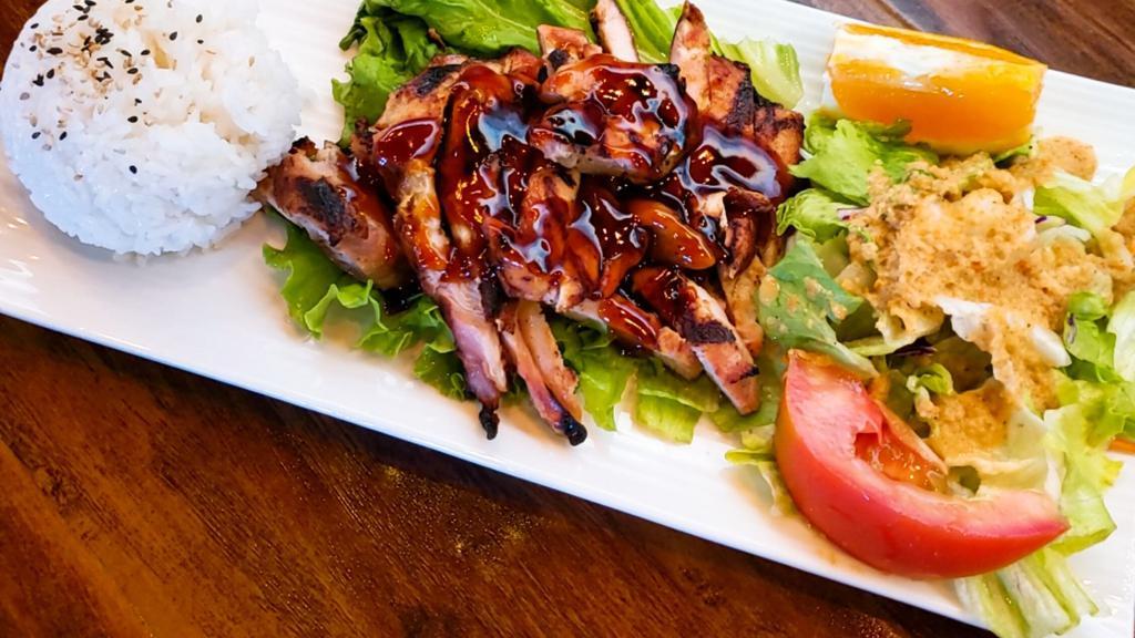 Kid'S Chicken Teriyaki · Grilled chicken with house-made teriyaki sauce. Served with smaller portion of meat and one scoop of rice.