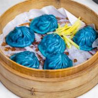 Cuttlefish & Pork Soup Dumpling - Blue Xiao Long Bao · 烏賊肉小龍 Cuttlefish & Pork Soup Dumpling.  Juicy pork dumpling mixed with the unique flavor cut...