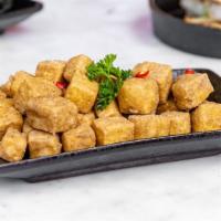 Fried Salt & Pepper Tofu · Light & crispy fried soft tofu with salt, pepper, and five spice. 椒鹽炸豆腐