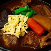 Braised Short Ribs (갈비찜) · Comes with (1) rice and side dishes