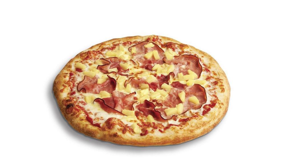 Ham & Pineapple · House-made marinara, mozzarella, hand-sliced all-natural ham, pineapple.