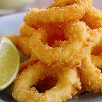 Golden-Fried Calamari · Lightly battered, then deep-fried. Served with ponzu sauce.