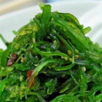 Seaweed Salad · Sesame flavored seasoned seaweed.