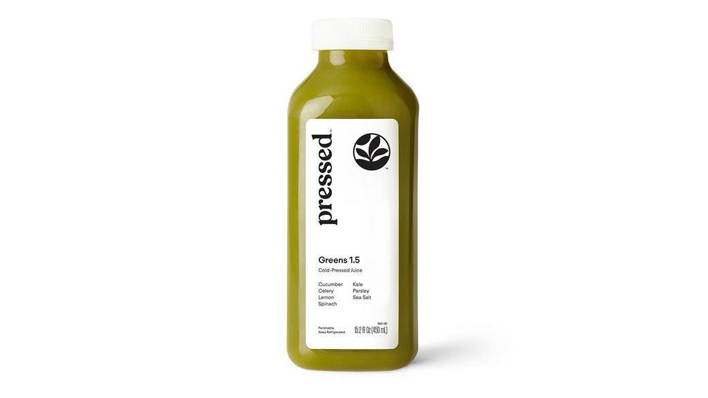 Greens 1.5 | Spinach Kale Juice · It's a blend of cucumber, celery, lemon, spinach, kale, parsley and sea salt. A green juice with no apples or oranges for those who enjoy their nutrients with a slight tangy kick. Lemon juice and a dash of sea salt make this an ideal breakfast-in-a-bottle, but the tasty combination of parsley, spinach, celery and kale offer satisfaction at any time of day.