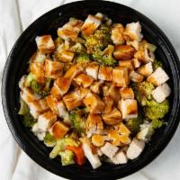 Teriyaki Bowl · Chicken steamed veggies, steamed white rice, teriyaki sauce.