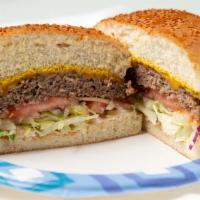 Bacon Cheeseburger · 1/3 lb sirloin patty, bacon, cheddar, condiments, veggies.