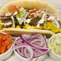 All Meat Gyro · Thin slices of marinated grilled chicken, beef and lamb.