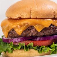 The Big Cheeseburger · Three slices of cheddar cheese melted on our steak burger, served with leaf lettuce, and vin...