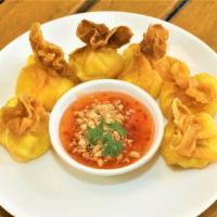 Fried Cheese Wontons (8Pcs) · Fried Cheese Wontons (8pcs) - Crispy deep fried wontons stuffed with cream cheese, served wi...