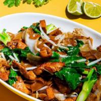 Pad See-Ew · Pad See-Ew - Thai pan fried fresh rice noodles with sweet black soy sauce, egg, fresh minced...