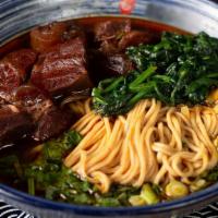 Spicy Beef Noodle · Spicy. Chunks of beef shank seasoned with Chinese herbs and chili Sua and served with fresh ...