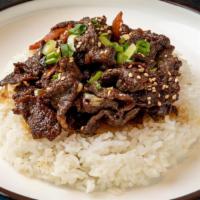 Korean Bbq · Marinated slices of beef soaked in honey, soy sauce, sesame seed oil and mixed with freshly ...