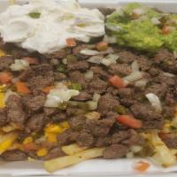 Asada Fries Any Meat Too · asada carnitas al pastor chicken