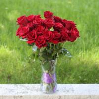 Red Roses Bouquet · Red  Roses Bouquet (24 stems) in clear glass vase.