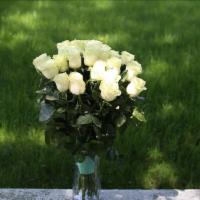 White Roses Bouquet · White Roses Bouquet (24 stems) in a clear glass vase.