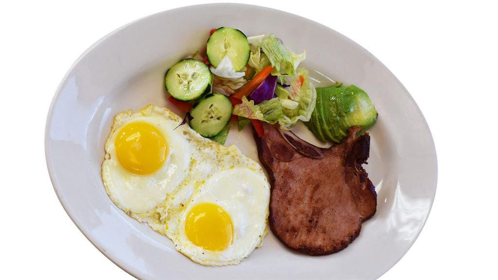 Steak Breakfast · Served with beans and salad, plus your choice of two scrambled eggs or two sunny side up eggs.